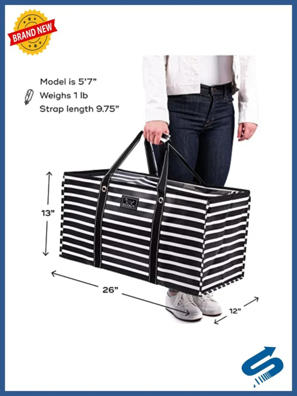 Extra Large Utility Tote Bag 75 lb Capacity Foldable Grocery Beach Market Heavy